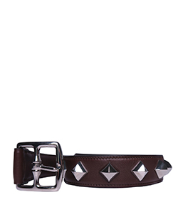 Hermes Studded Belt, Leather, Brown, Nsq 2009